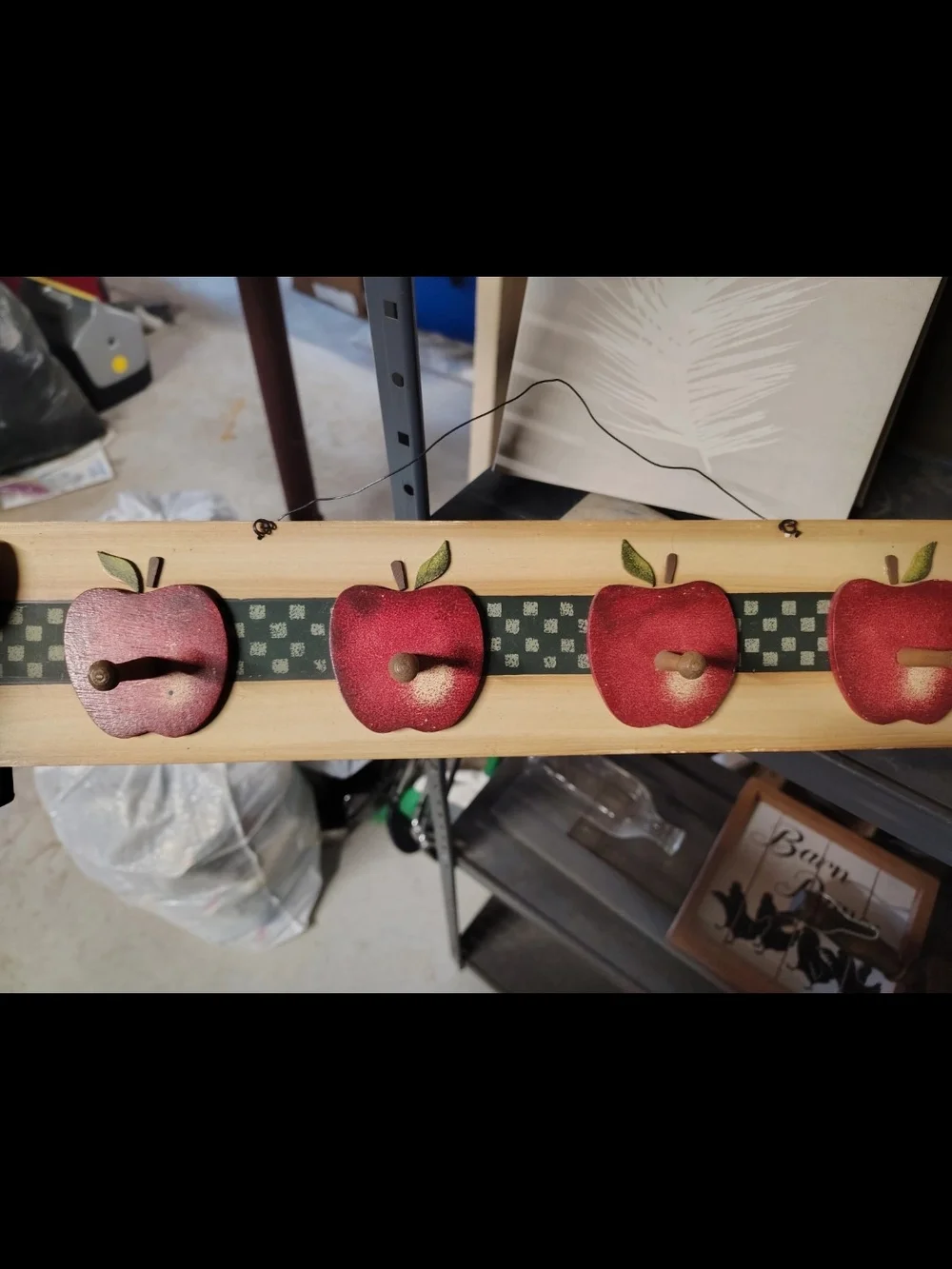 Bundle-Rustic Red Apple Wall Hook- And Apple Decorative 
